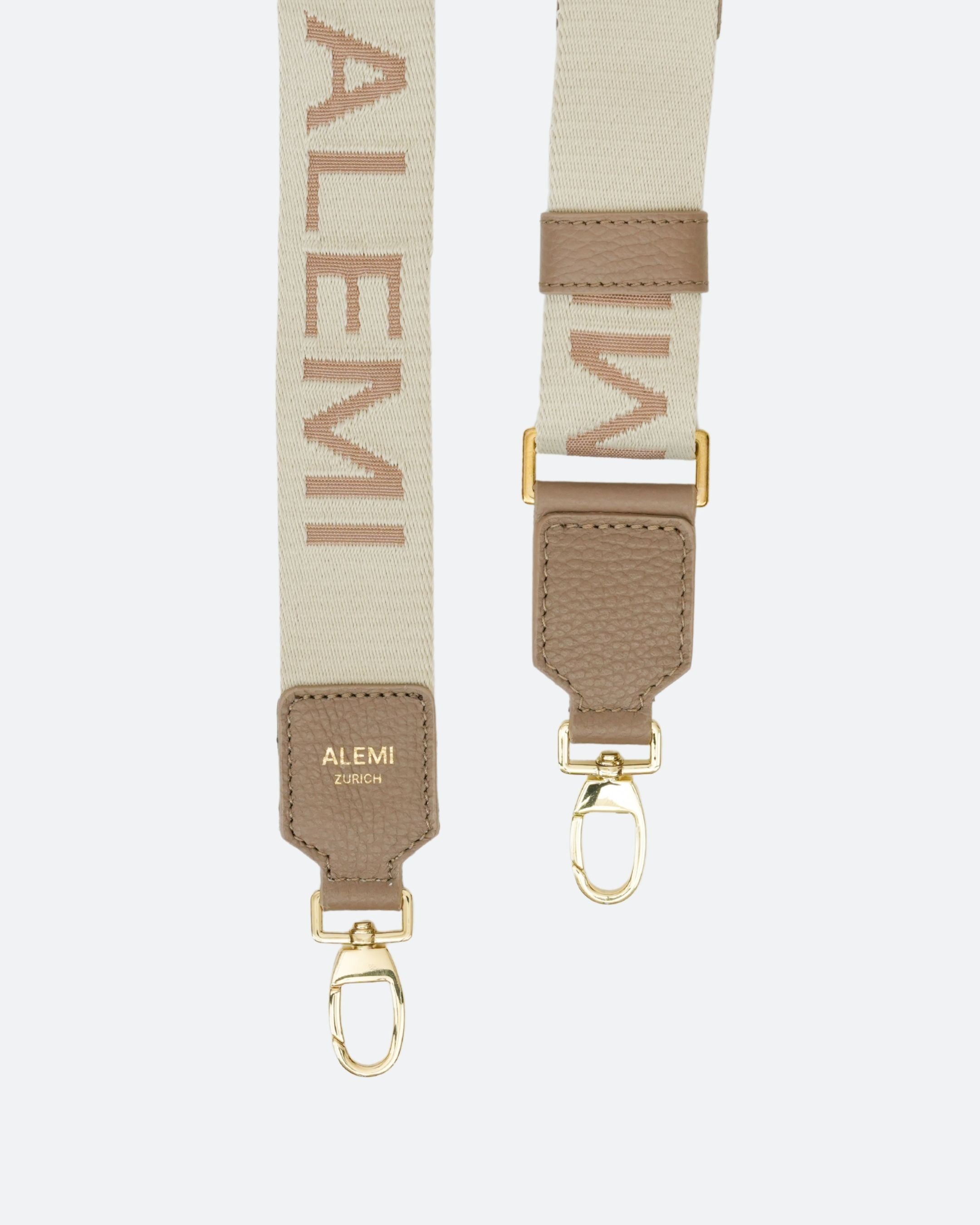 ALEMI Zurich | Adjustable Strap | Greige | Soft Grain Leather | Strap locks