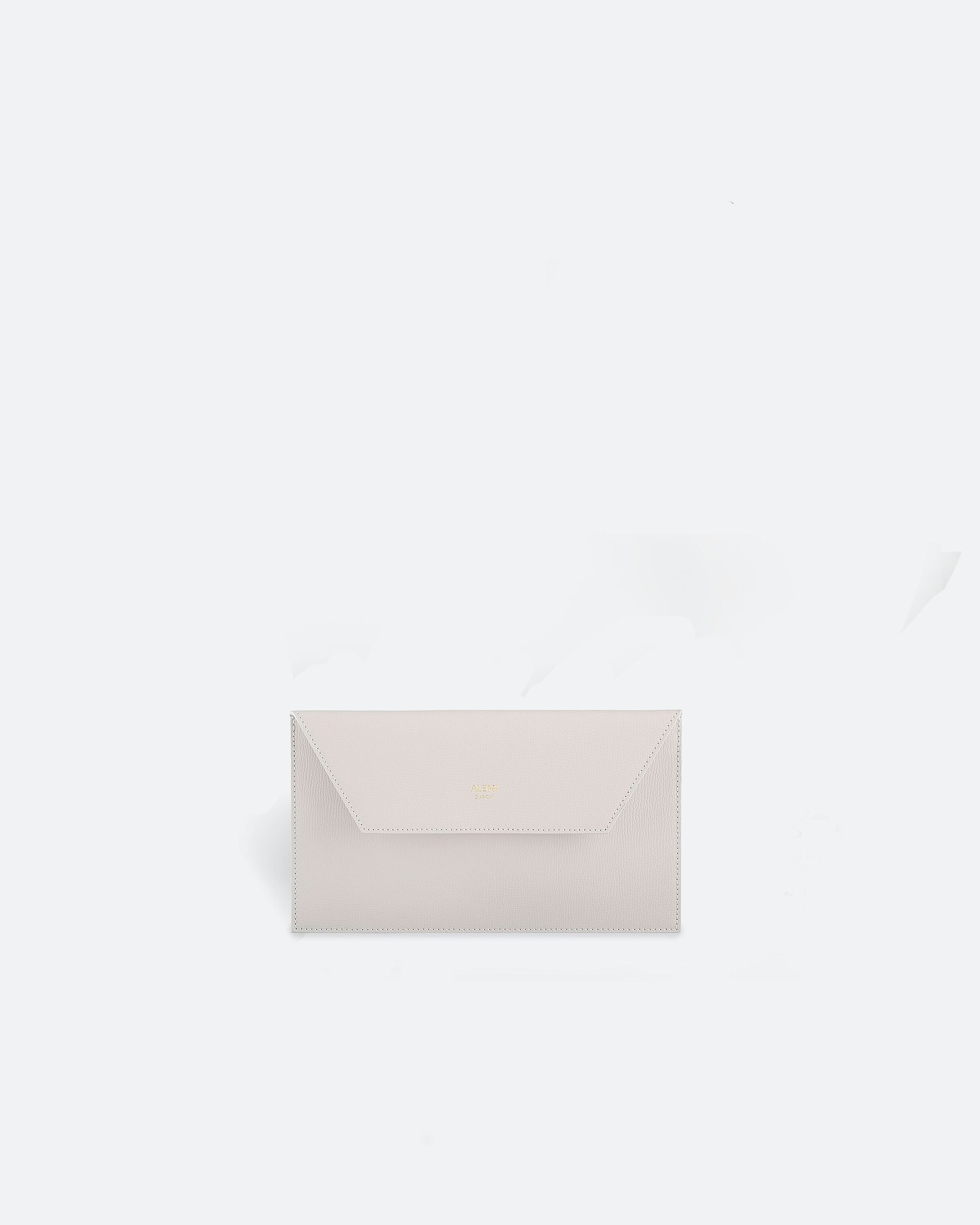 ALEMI Zurich | CLUTCH | Small Bag | Cloud Dancer | Pebbled Leather | Bag front