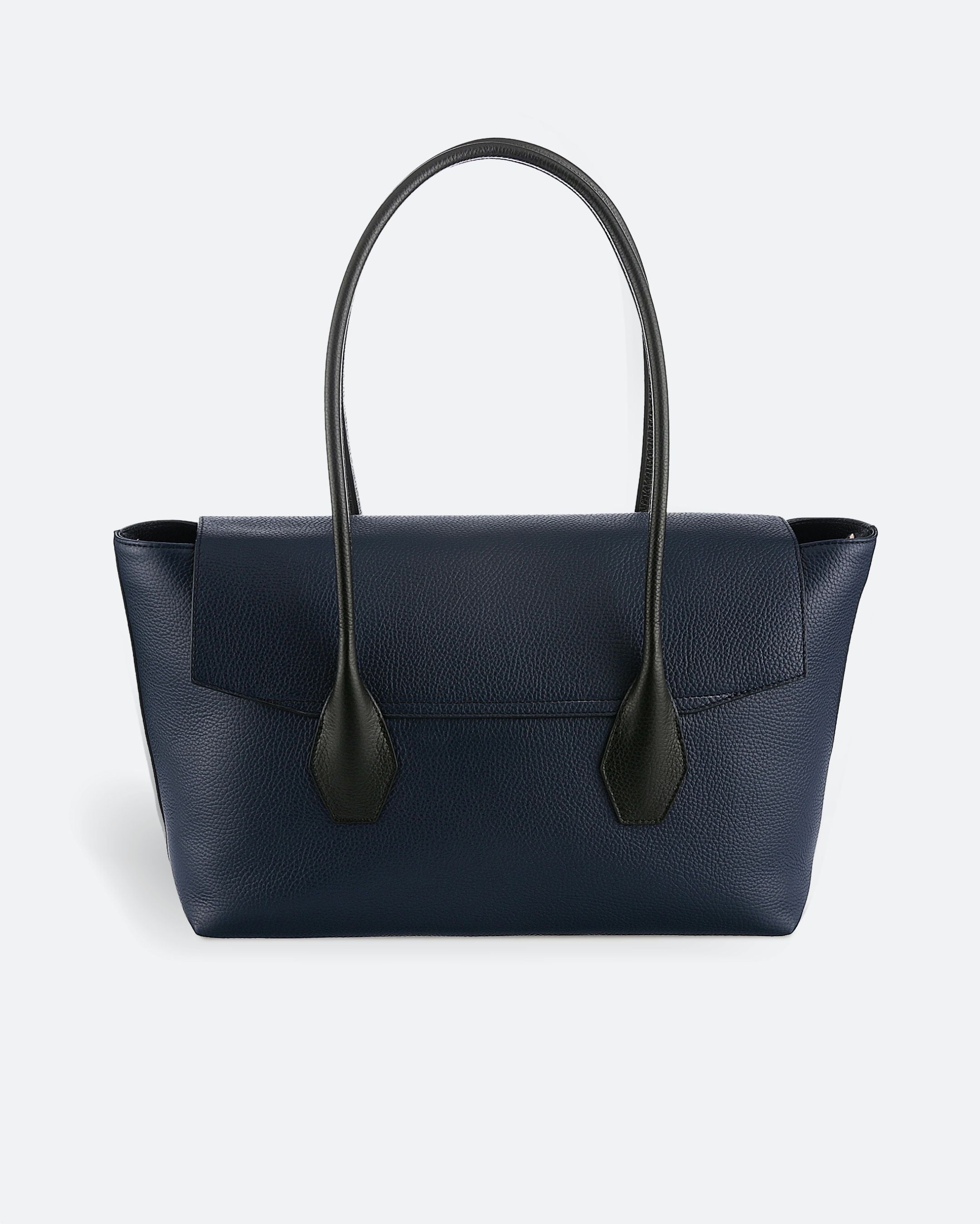 ALEMI Zurich | IDA | Laptop Bag | Black-Navy | Soft Grain Leather | Bag back