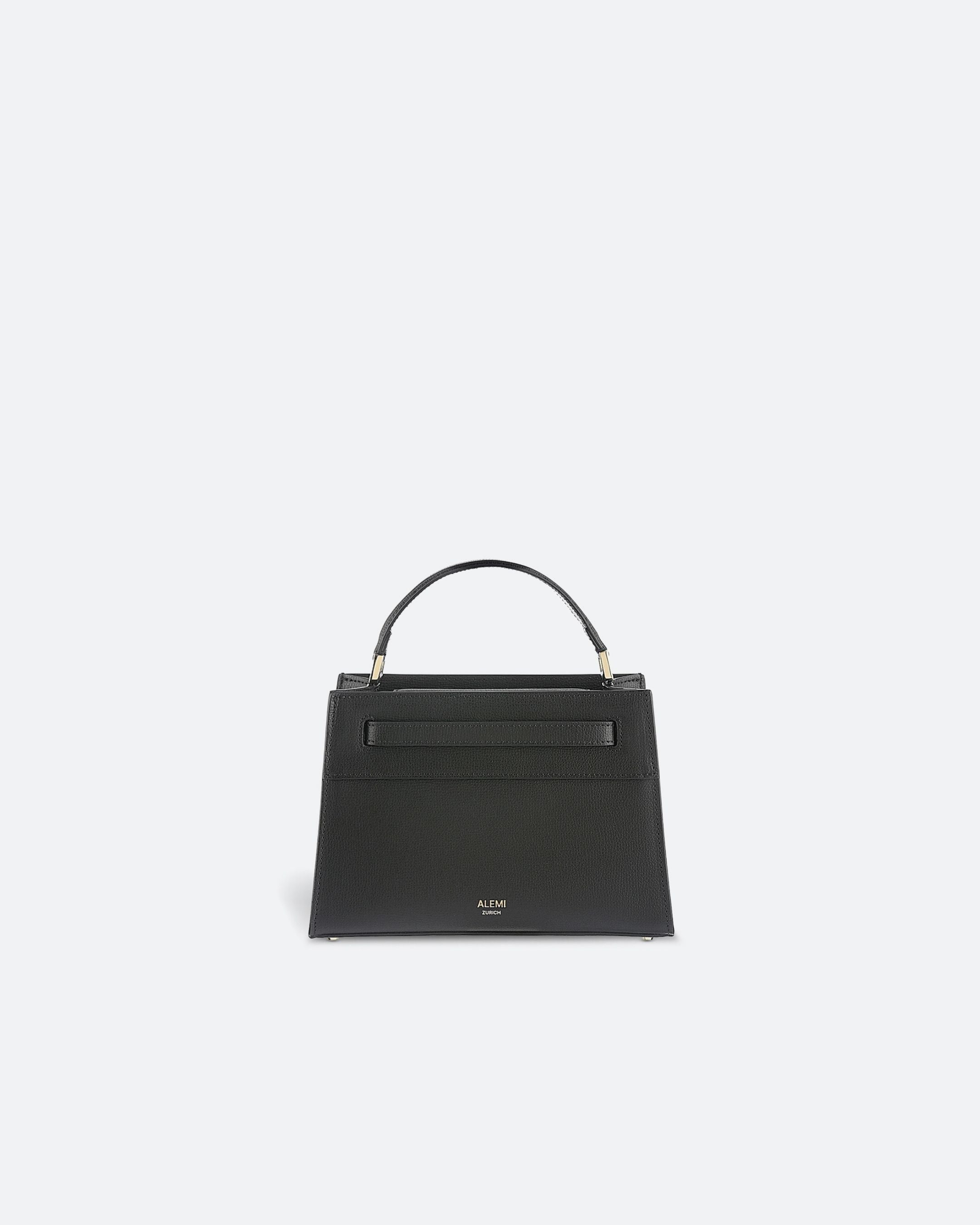 ALEMI Zurich | SEEFELD MINI | Small Bag | Black | Pebbled Leather | Bag front