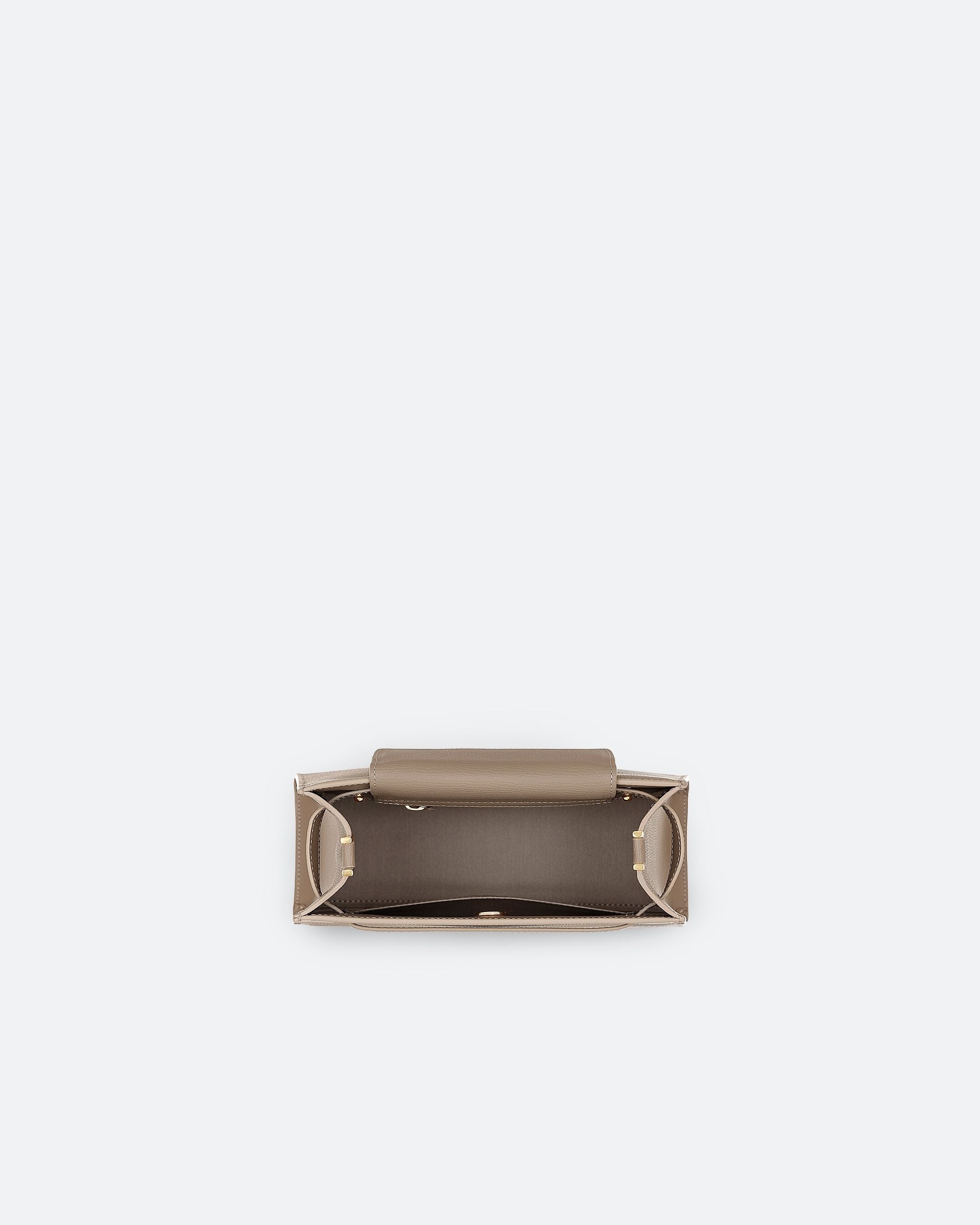 ALEMI Zurich | SEEFELD MINI | Small Bag | Greige | Pebbled Leather | Bag inside