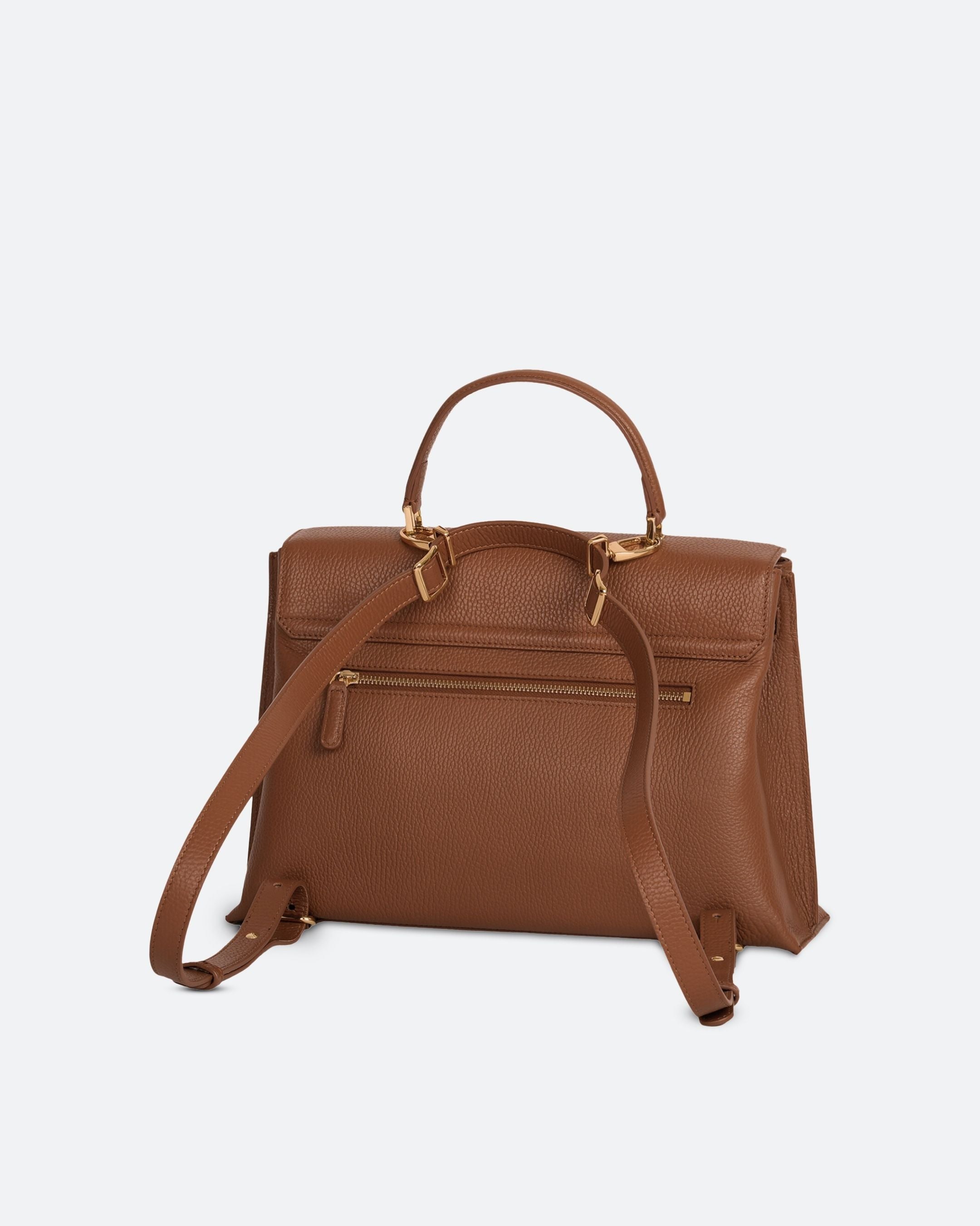 ALEMI Zurich | VIADUKT DAY | Laptop Bag | Cognac | Soft Grain Leather | Bag back