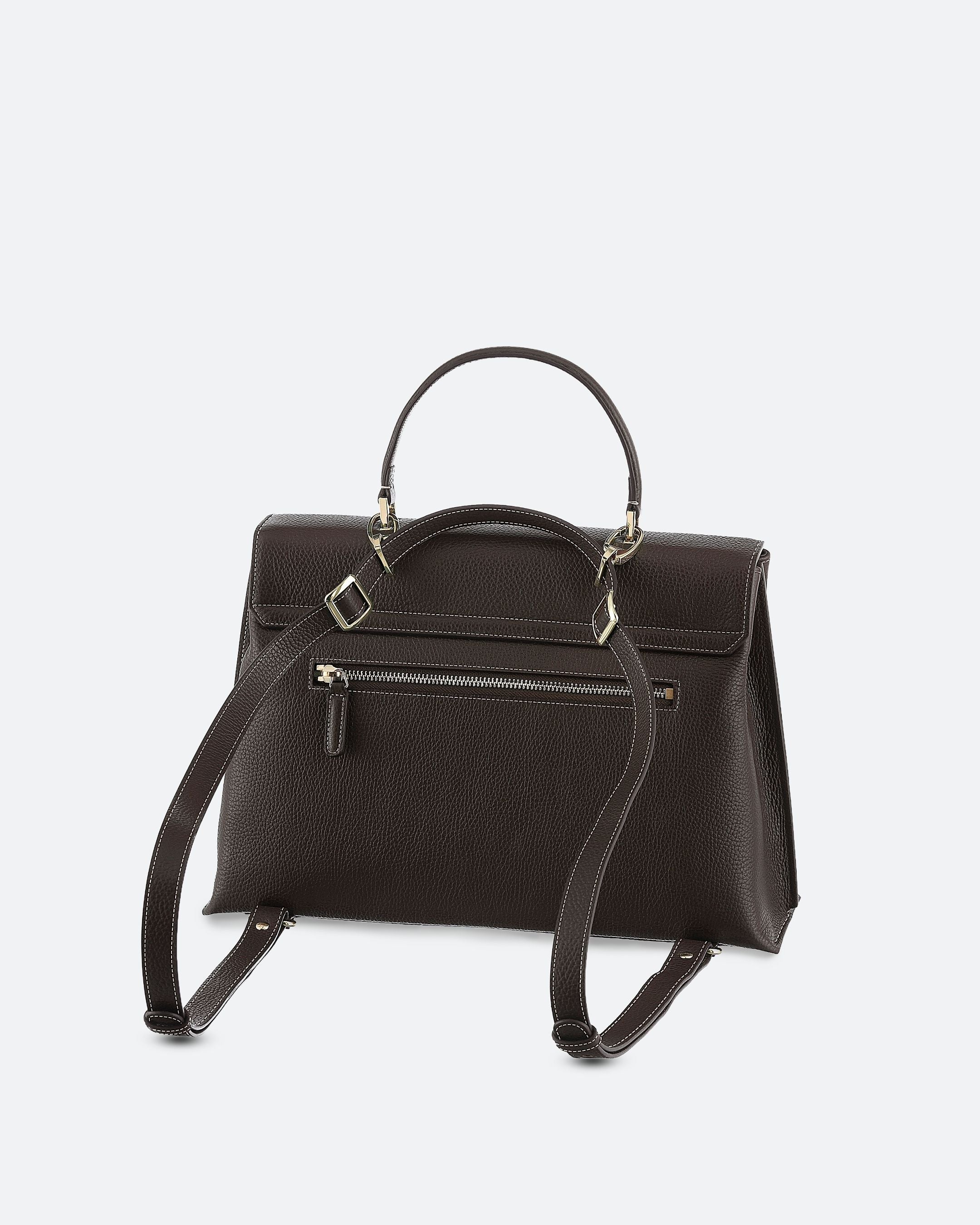 ALEMI Zurich | VIADUKT DAY | Laptop Bag | Dark Brown | Soft Grain Leather | Bag back