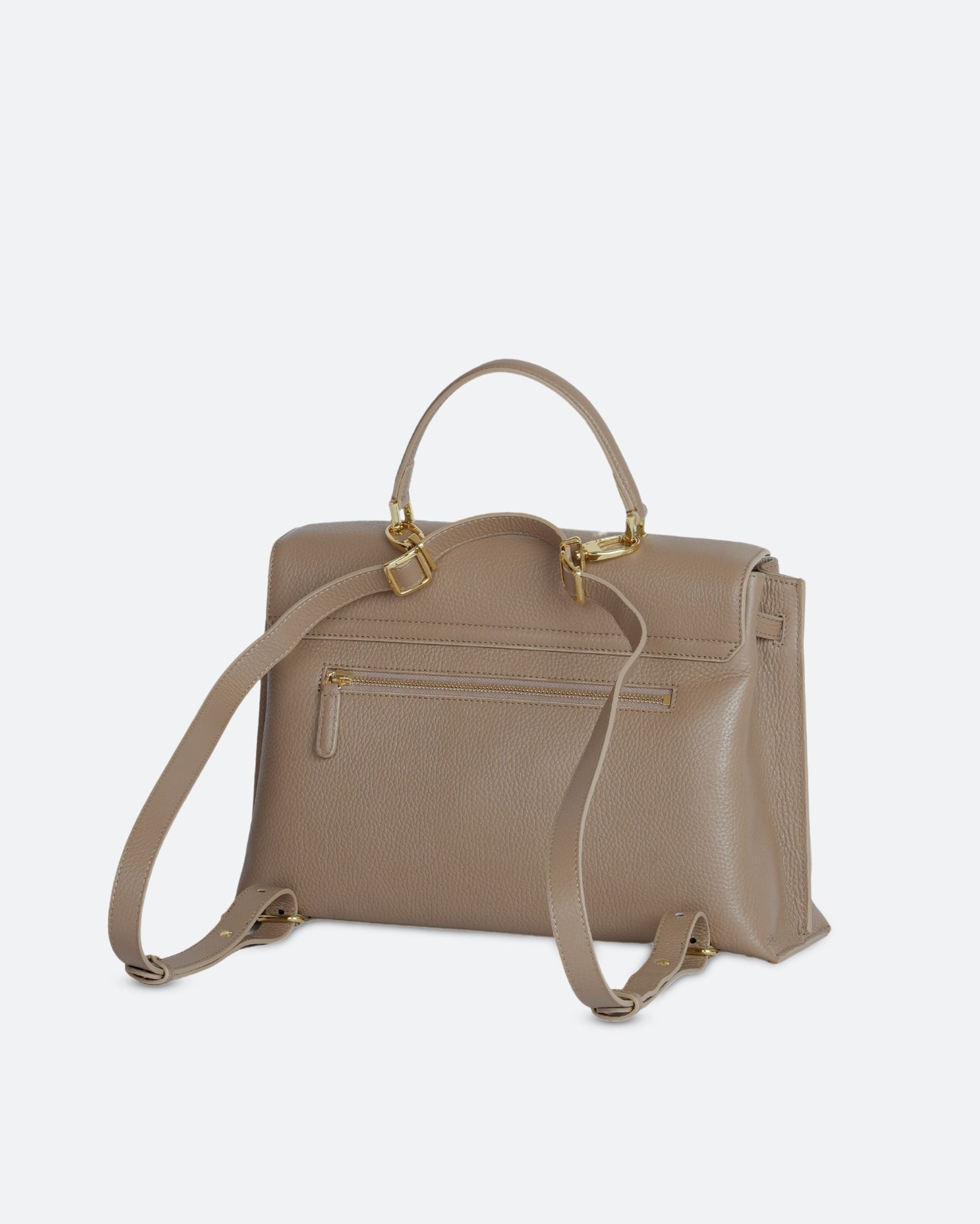 ALEMI Zurich | VIADUKT DAY | Laptop Bag | Greige | Soft Grain Leather | Bag back