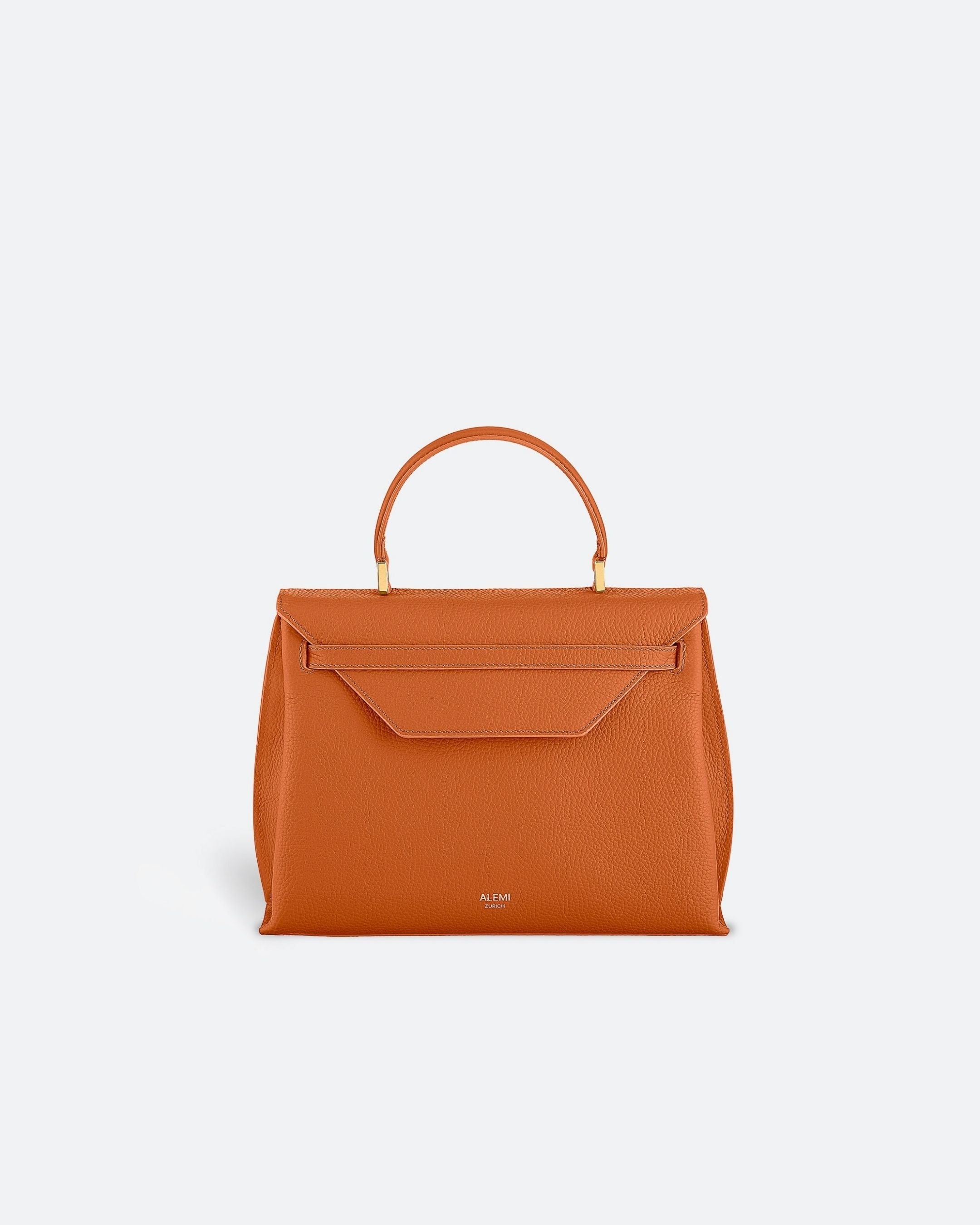 ALEMI Zurich | VIADUKT | Small Bag | Burnt Orange | Soft Grain Leather | Bag front