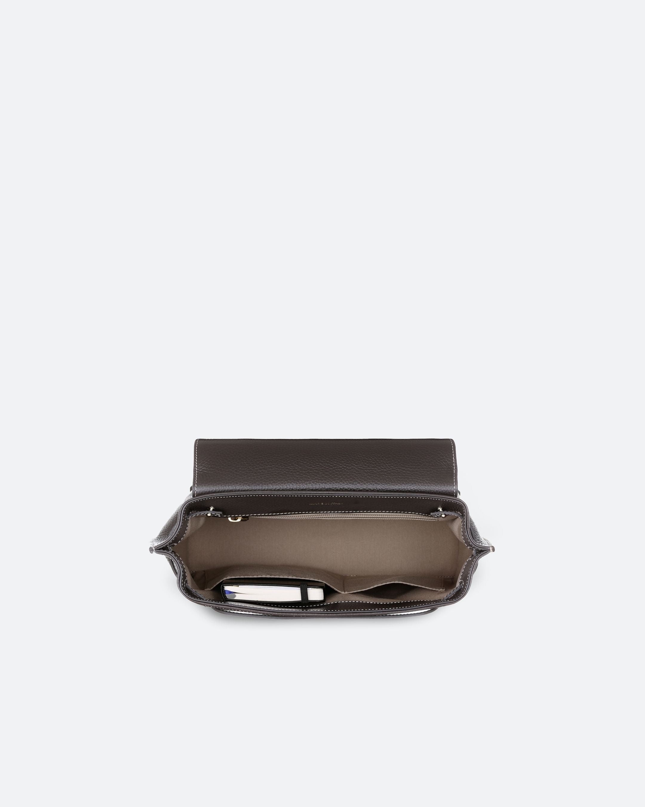 ALEMI Zurich | VIADUKT | Small Bag | Dark Brown | Soft Grain Leather | Inside