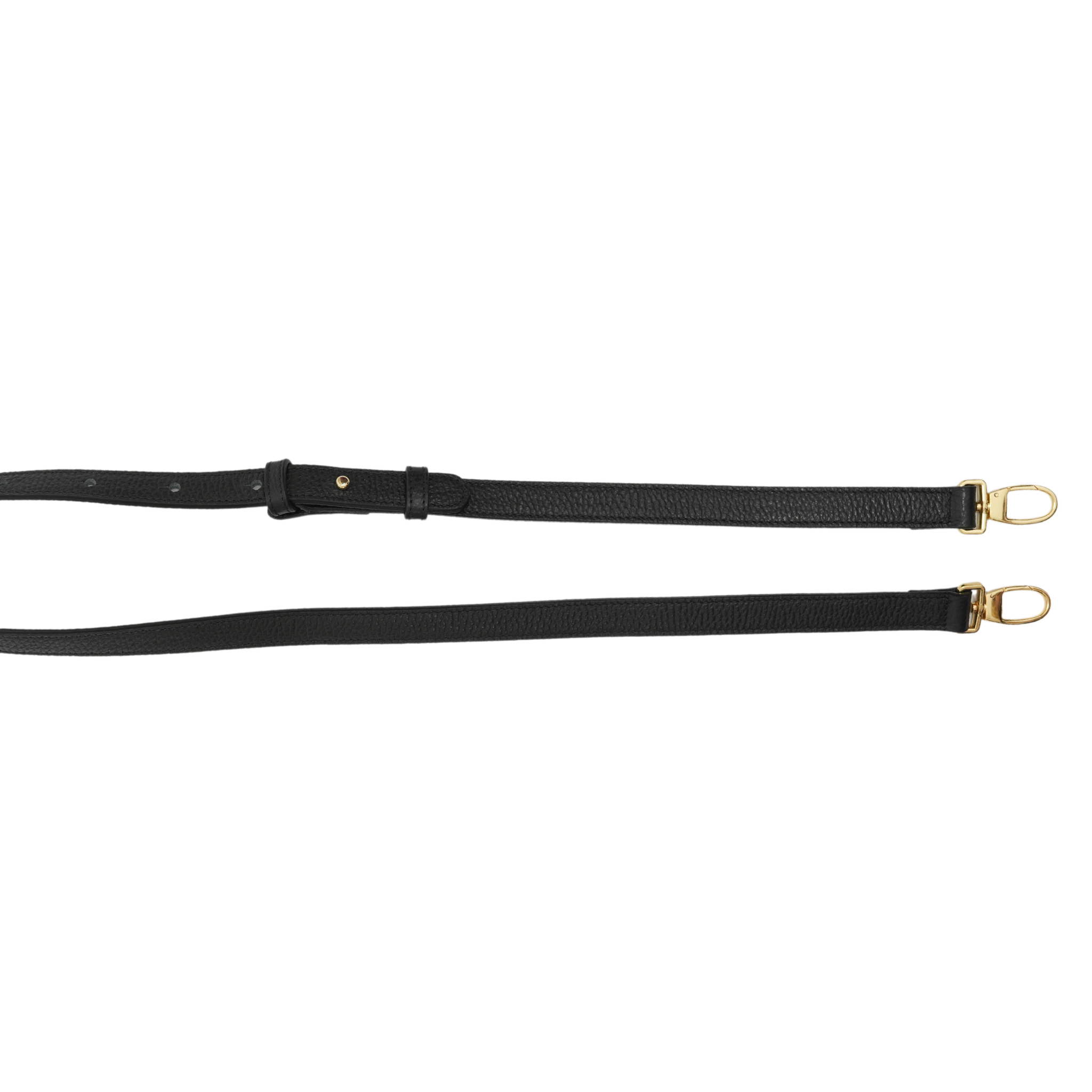 AMELI Zurich | LEATHER STRAP LONG | Black | Soft Grain Leather | Metal pieces