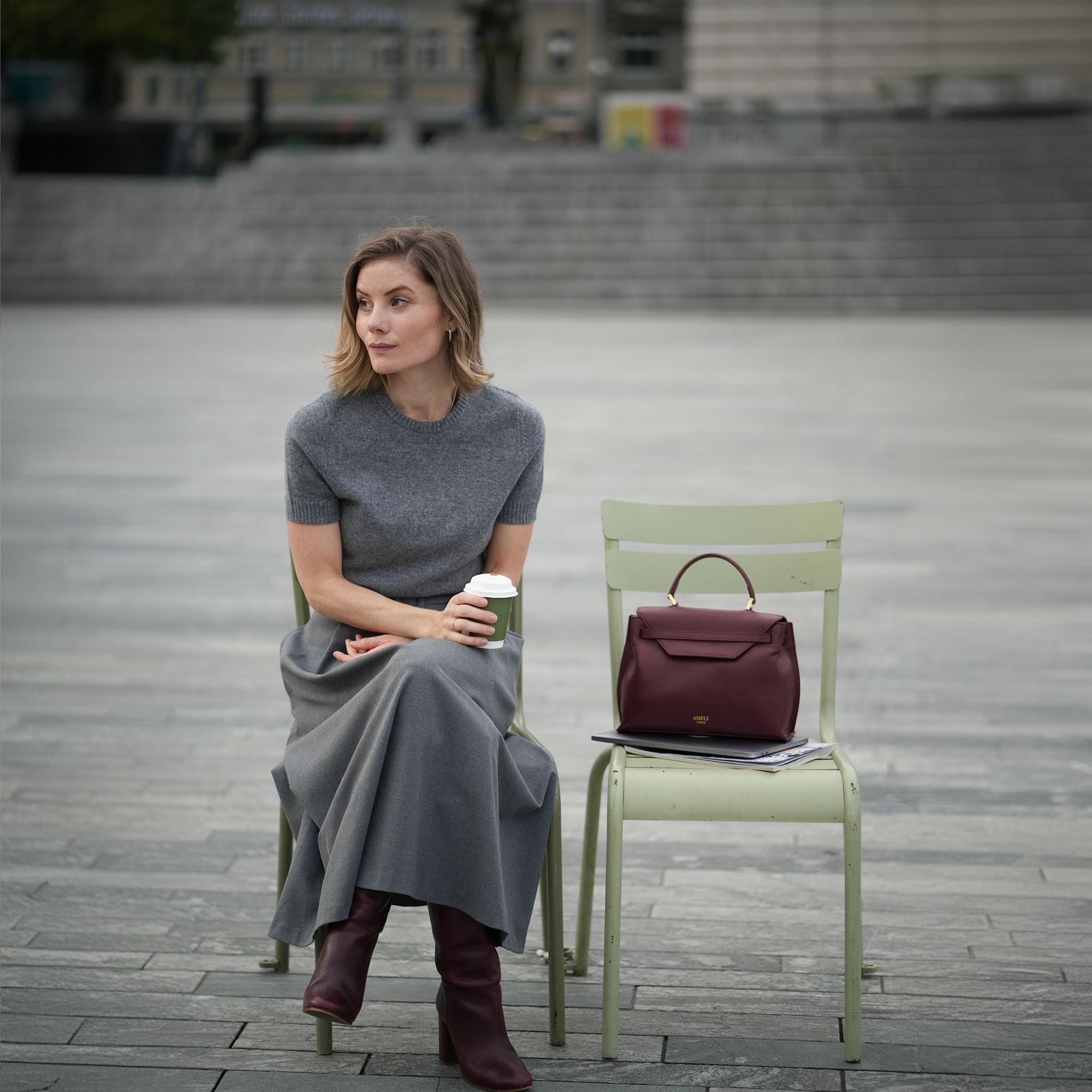 AMELI Zurich | VIADUKT | Maroon Red | Dollarino Leather | Front