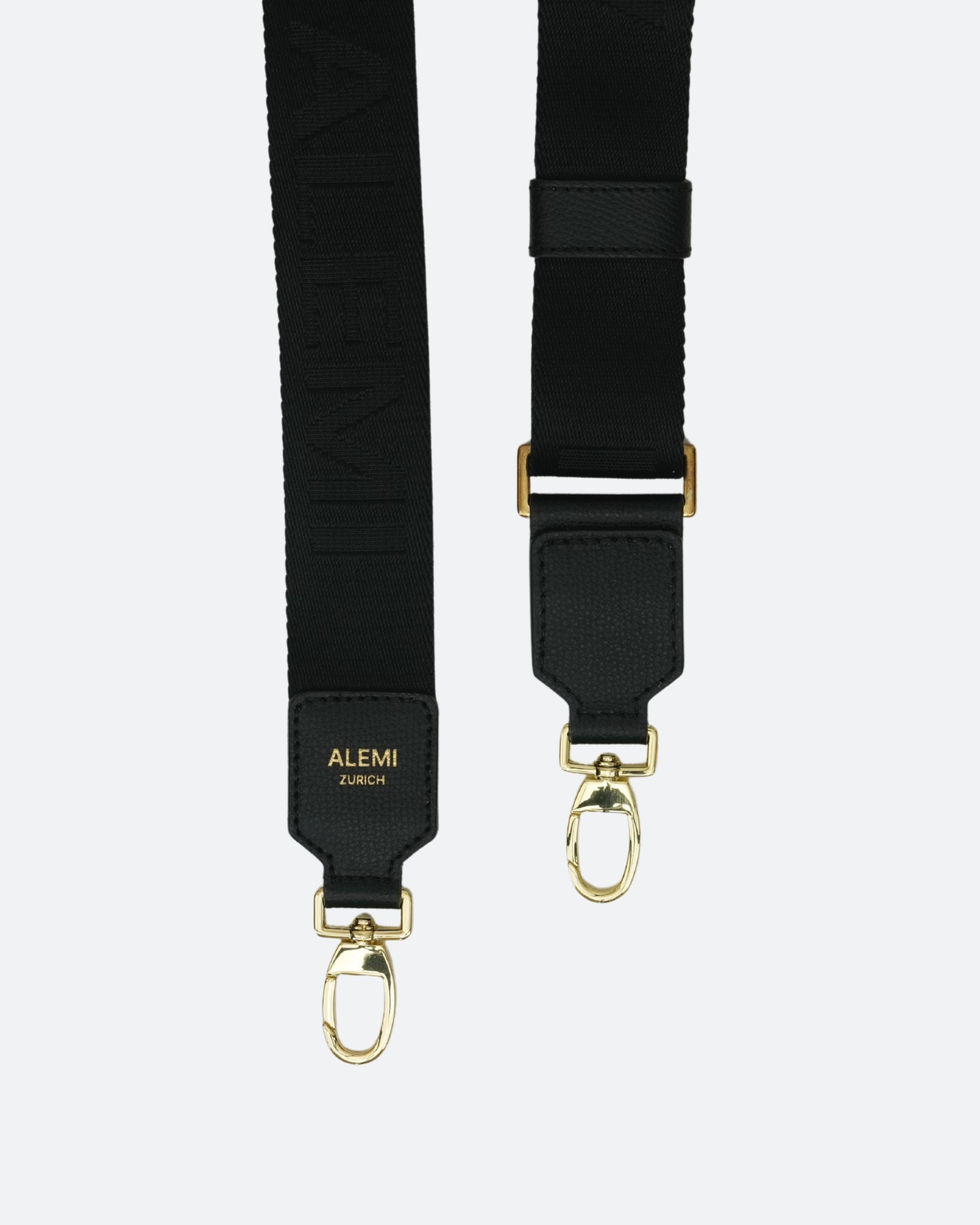 ALEMI Zurich | Adjustable Strap | Black | Pebbled Leather | Strap Locks