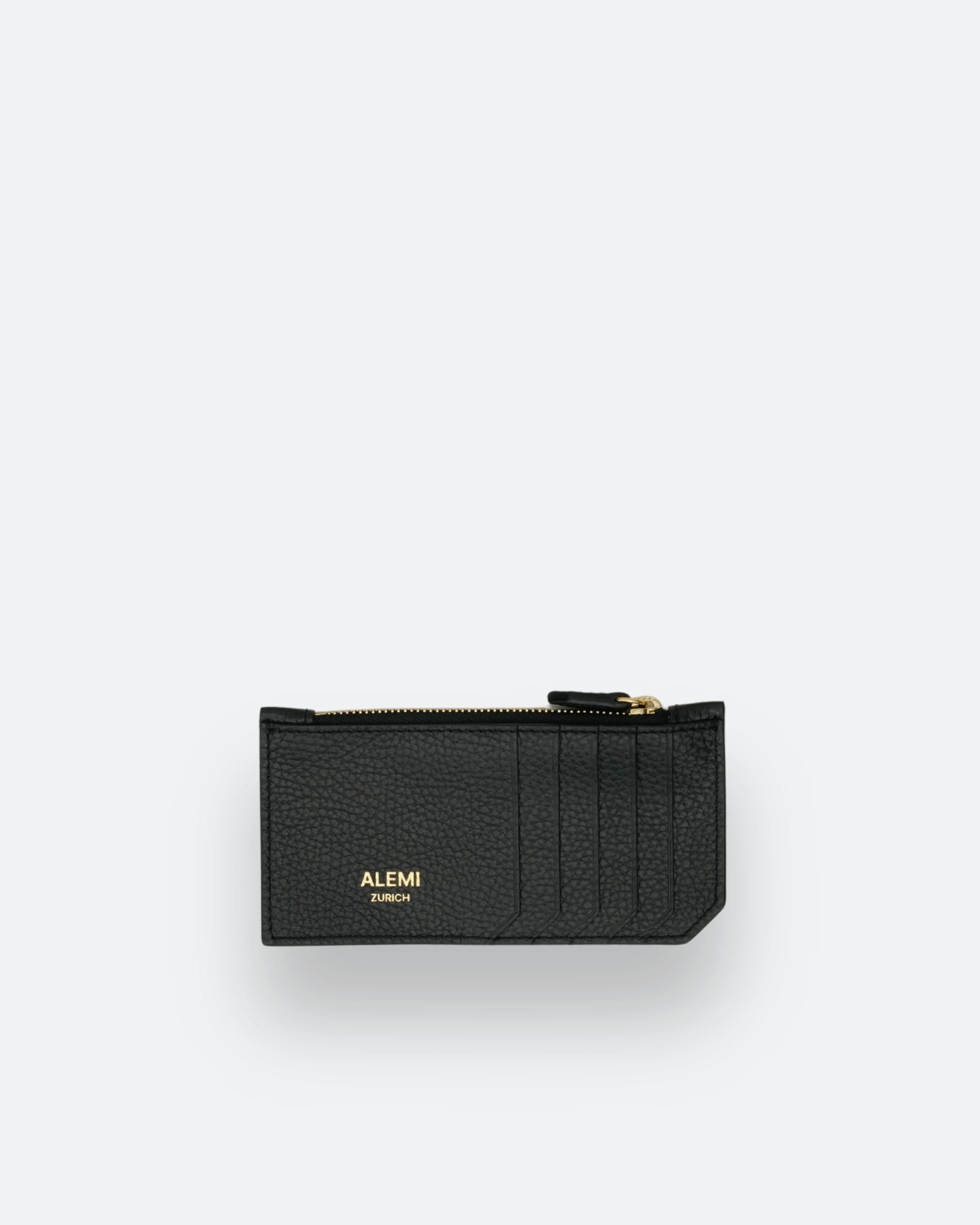 ALEMI Zurich | CARDHOLDER | Accessoires | Black | Soft Grain Leather | Front white
