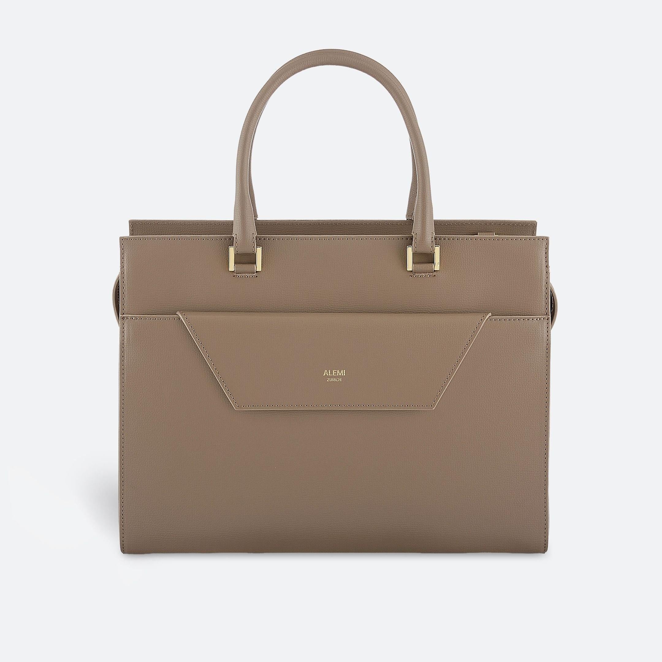アルティーリ　バッグ CENTRAL in Greige - Elegant Business Bag 14” Laptop | ALEMI Zurich