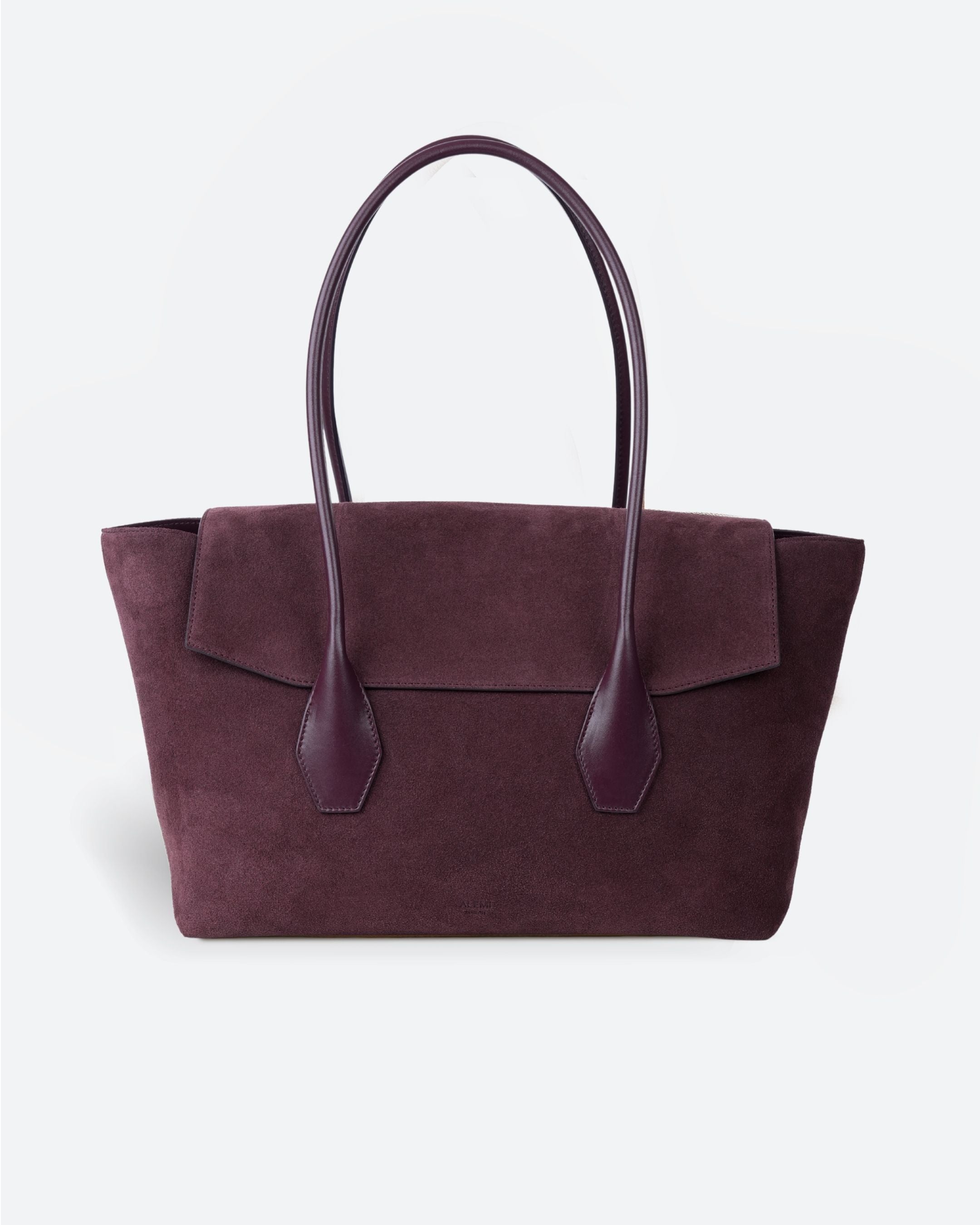 ALEMI Zurich | IDA | Laptop Bag |  Maroon Red | Suede Leather | Bag front