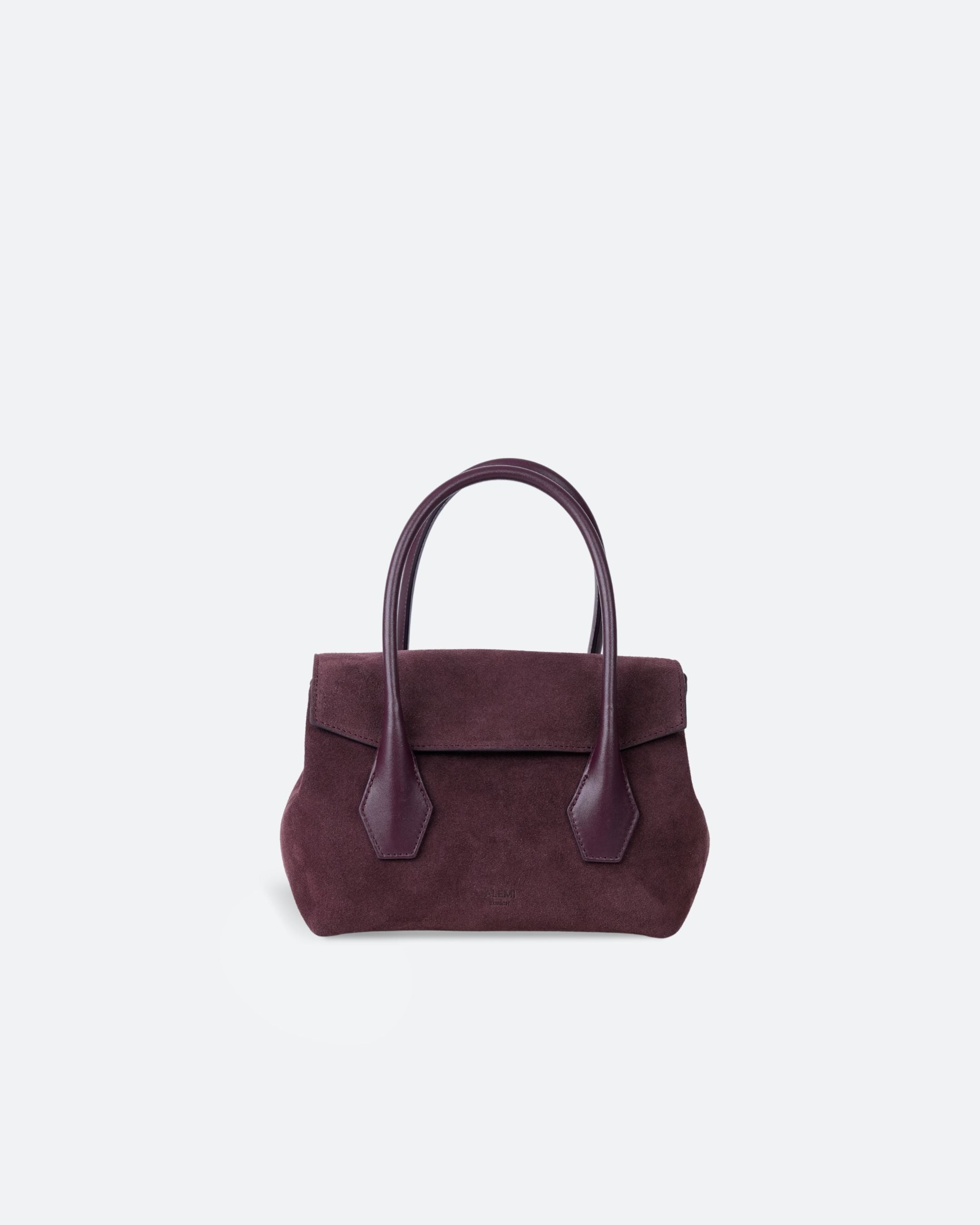 ALEMI Zurich | IDA SMALL | Small Bag | Maroon Red | Suede Leather | Bag front