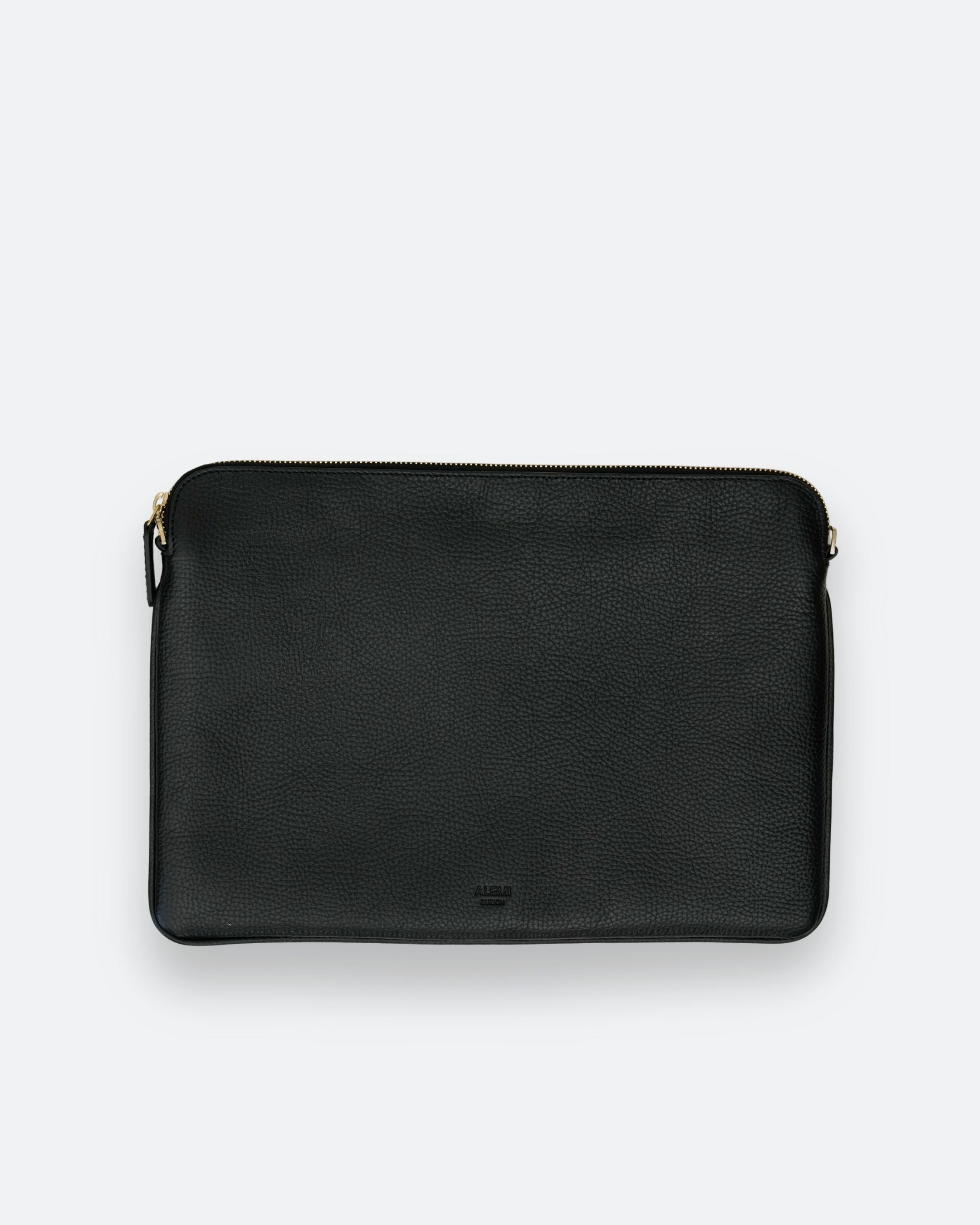 LAPTOP CASE in Black 14” Leather Laptop Sleeve ALEMI Zurich
