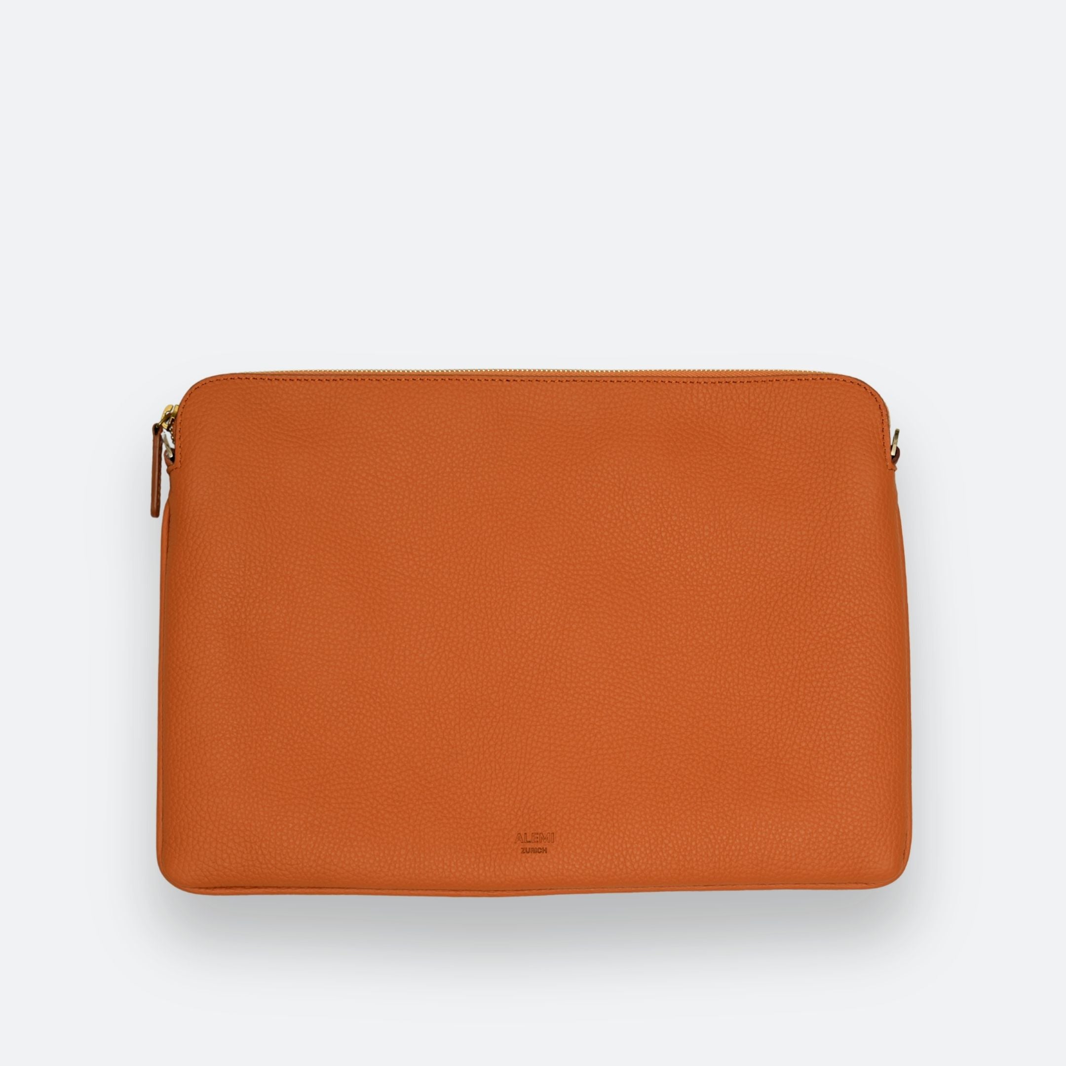 LAPTOP CASE in Burnt Orange - 14” Leather Laptop Sleeve | ALEMI Zurich