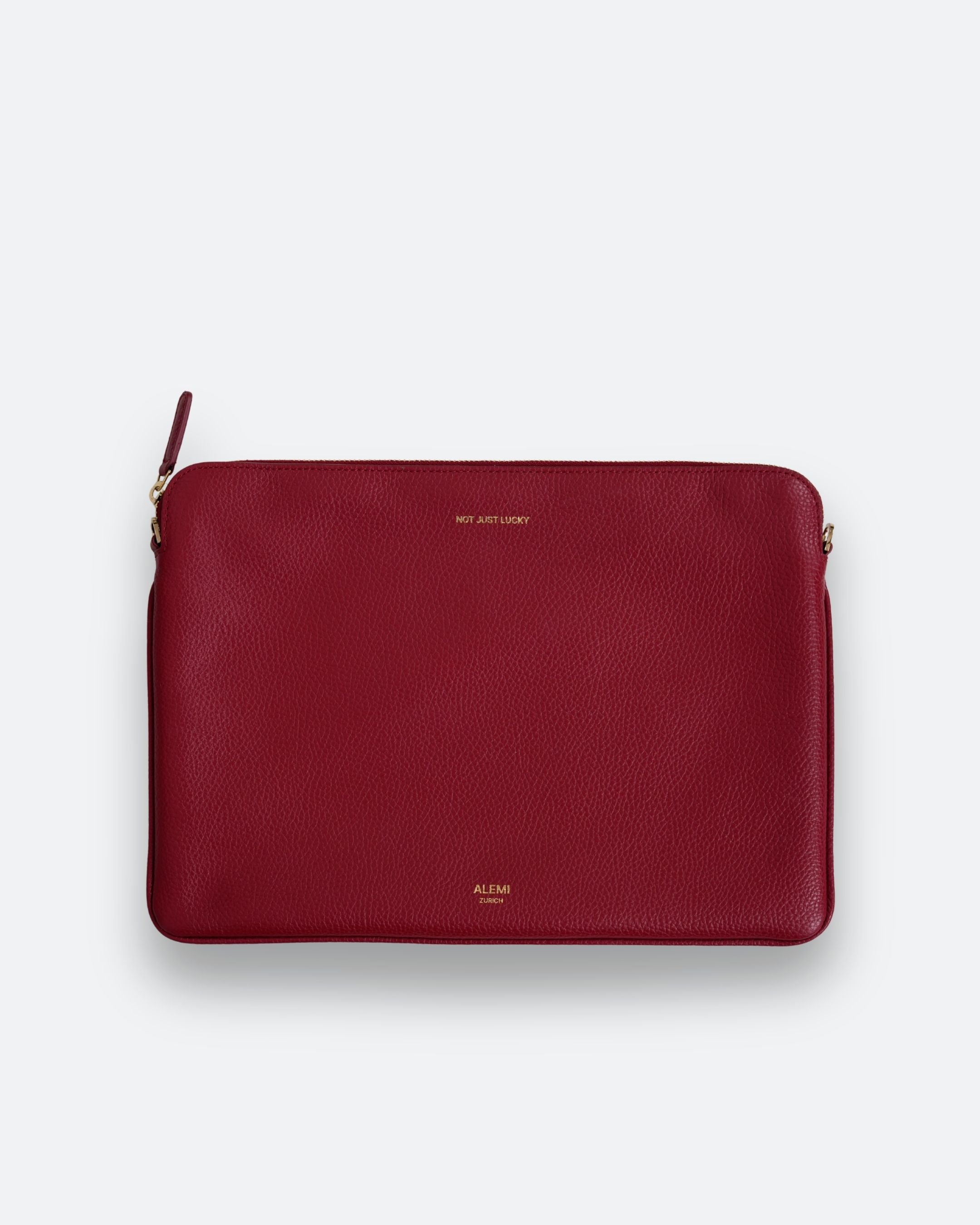 ALEMI Zurich | LAPTOP CASE | Accessoires | Red | Soft Grain Leather | Front