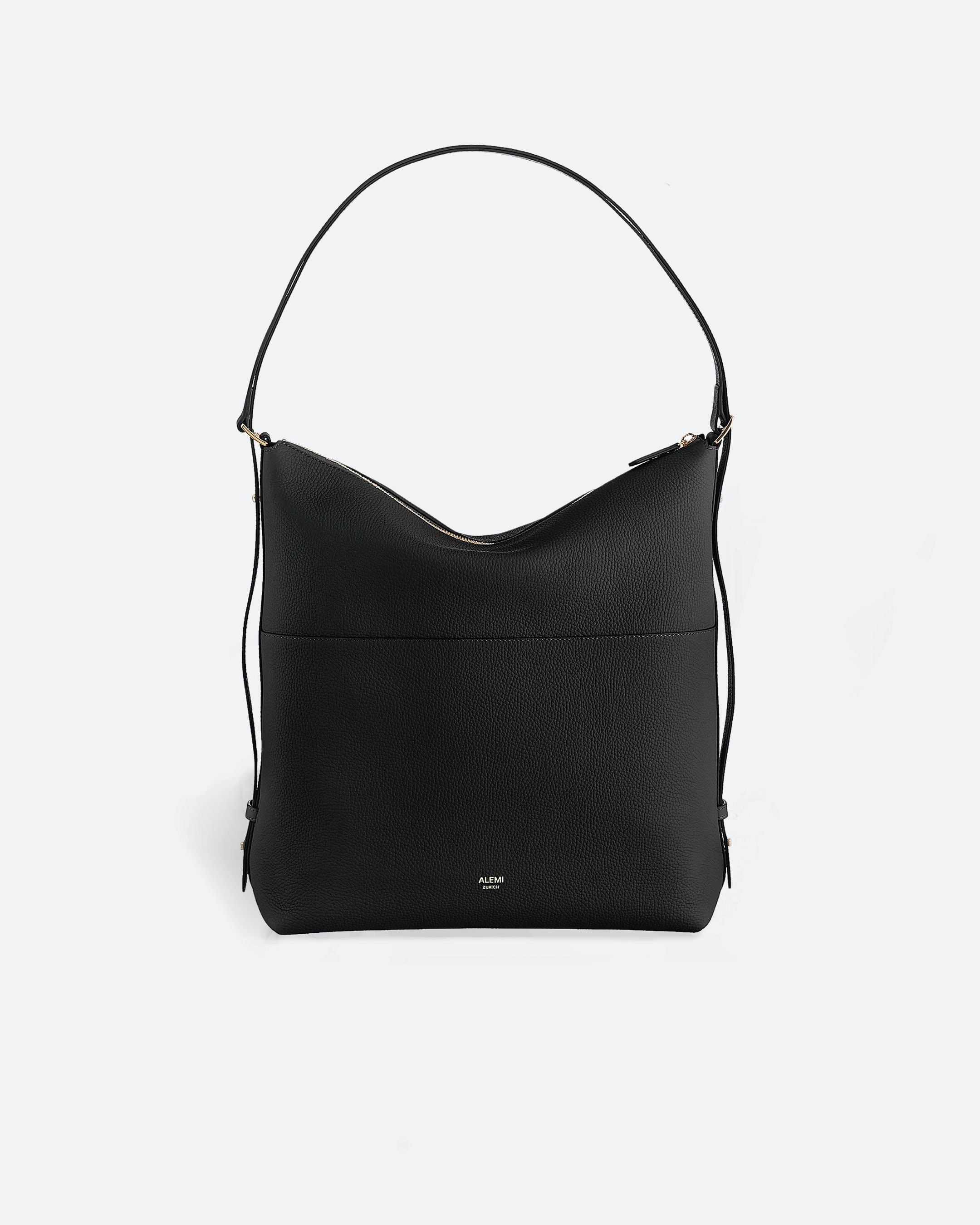 ALEMI Zurich | LETTEN | Laptop Bag | Black | Soft Grain Leather | Bag front