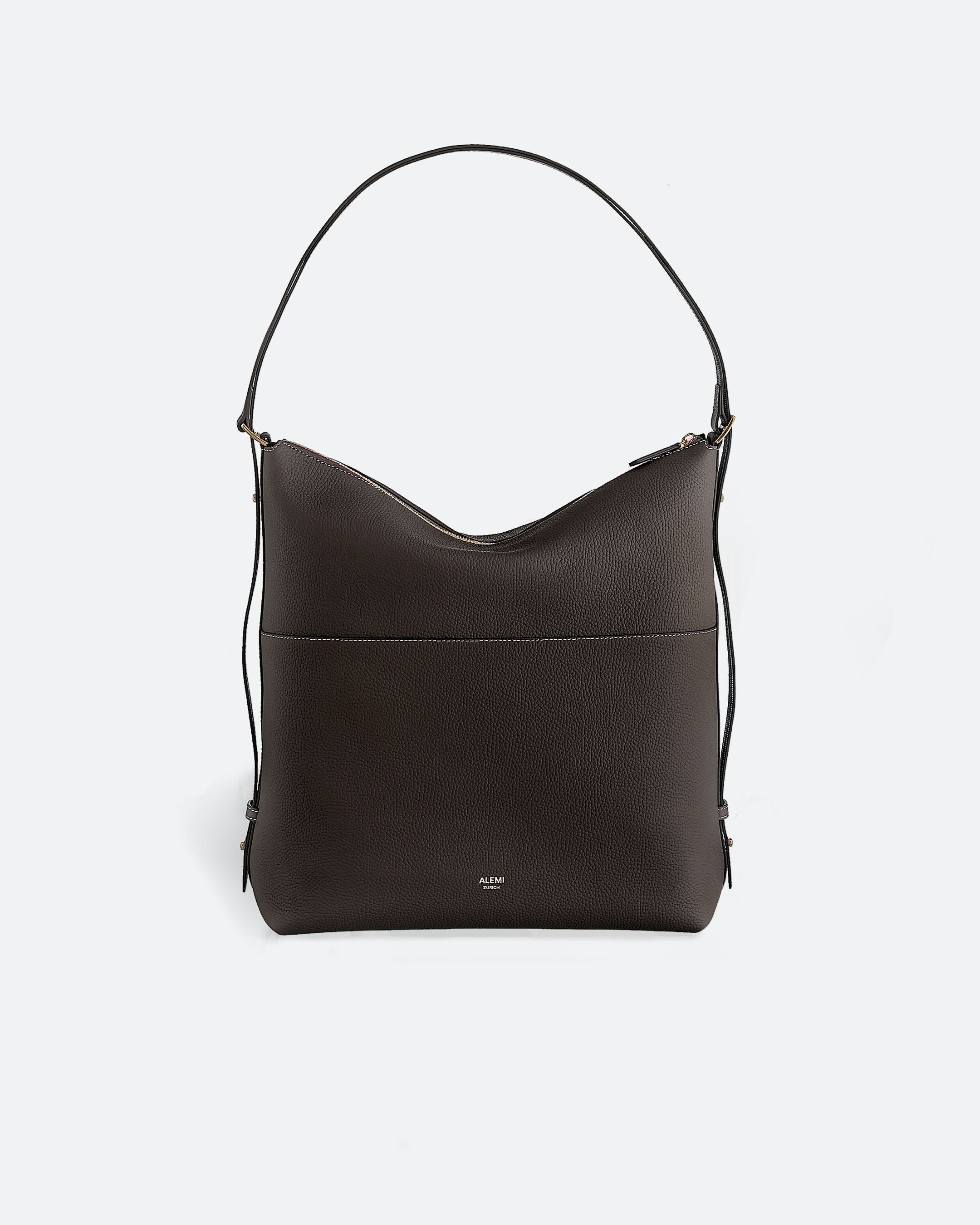 ALEMI Zurich | LETTEN | Laptop Bag | Dark Brown | Soft Grain Leather | Bag front