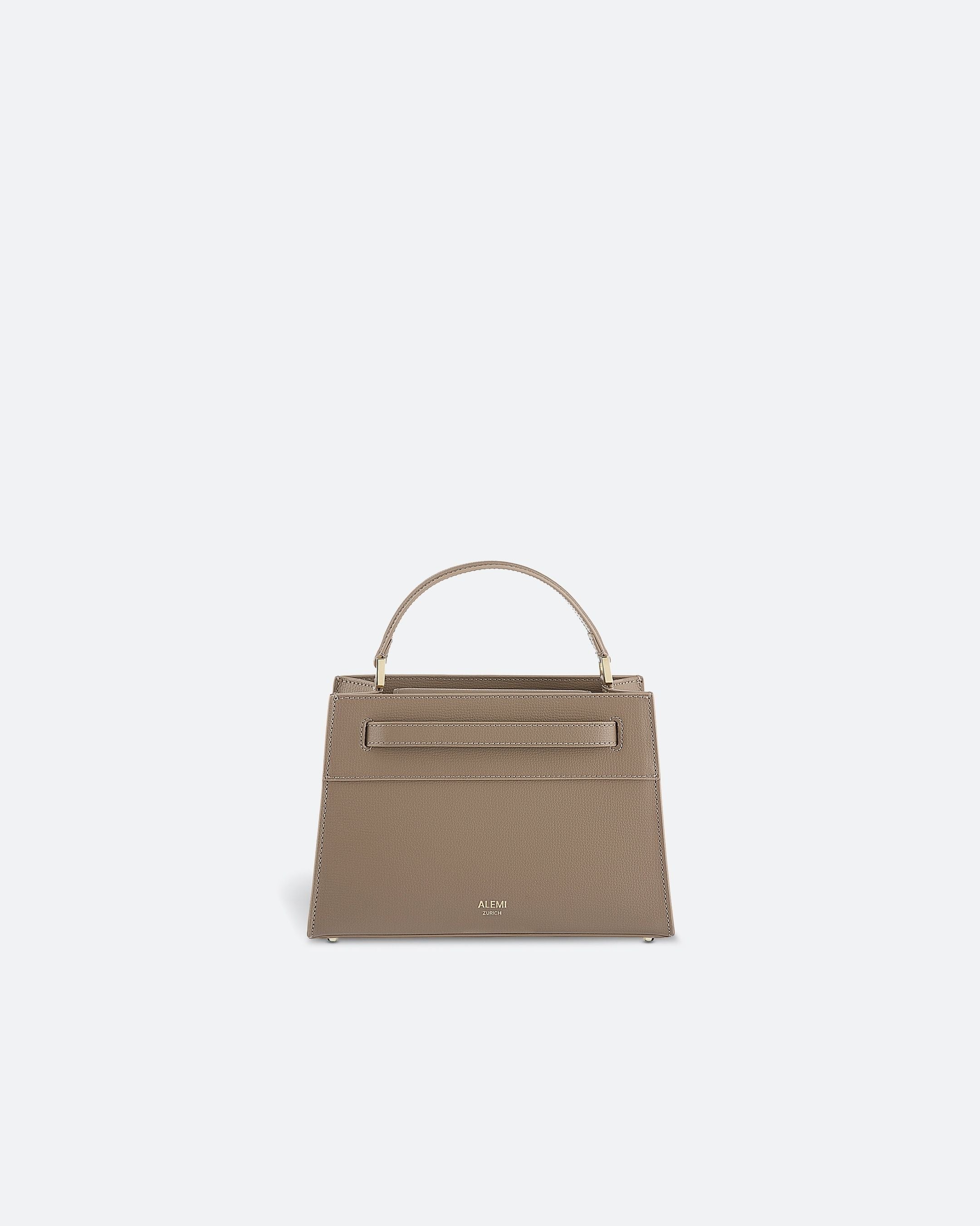 ALEMI Zurich | SEEFELD MINI | Small Bag | Greige | Pebbled Leather | Bag front