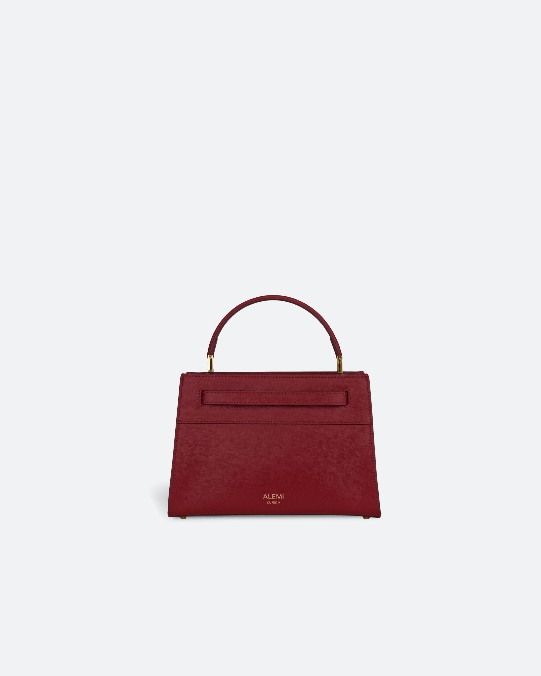 ALEMI Zurich | SEEFELD MINI | Small Bag | Red | Saffiano Leather | Bag front