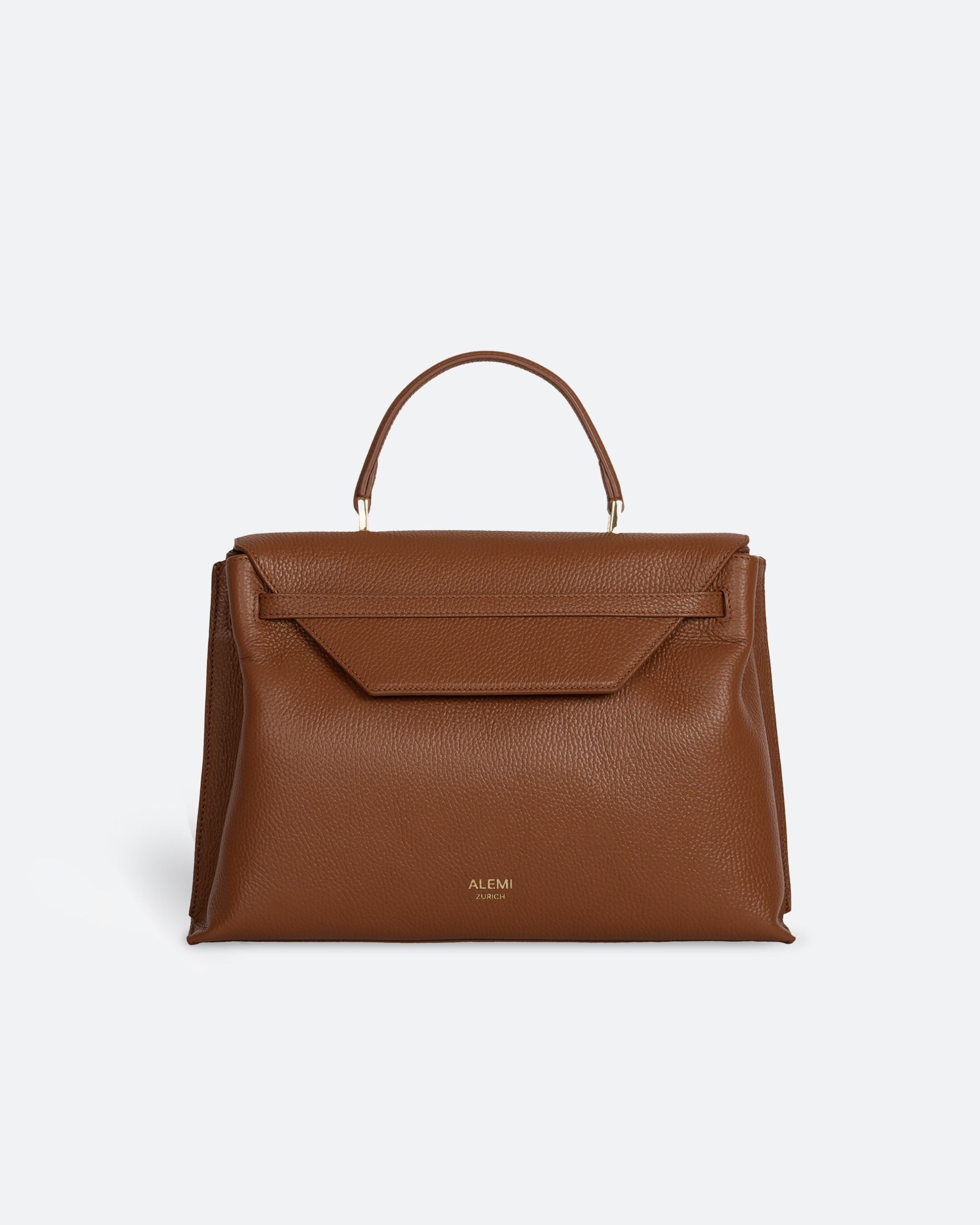 ALEMI Zurich | VIADUKT DAY | Laptop Bag | Cognac | Soft Grain Leather | Bag front
