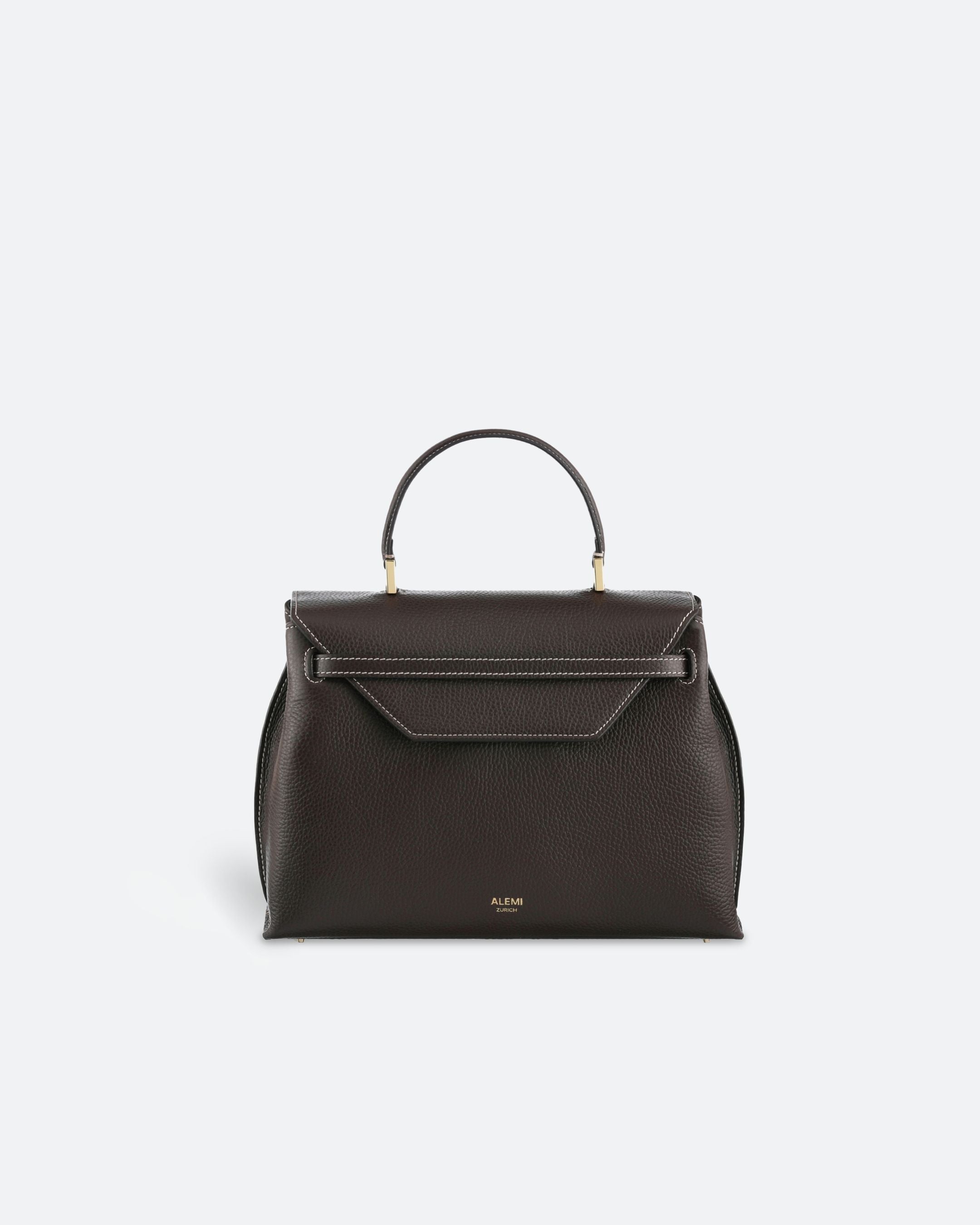 ALEMI Zurich | VIADUKT | Small Bag | Dark Brown | Soft Grain Leather | Bag front