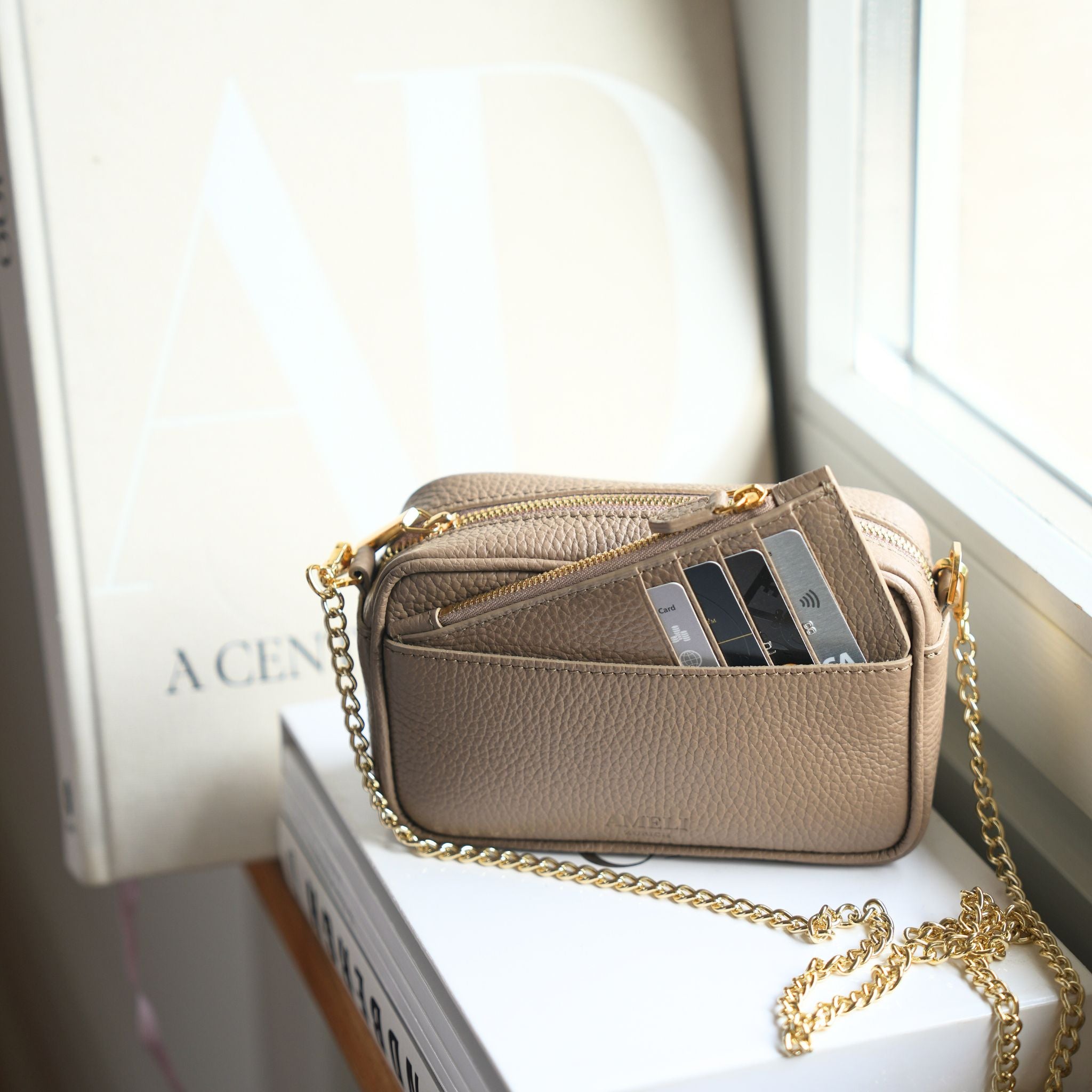 AMELI Zurich | Belvoir | Greige | Soft Grain Leather | Front