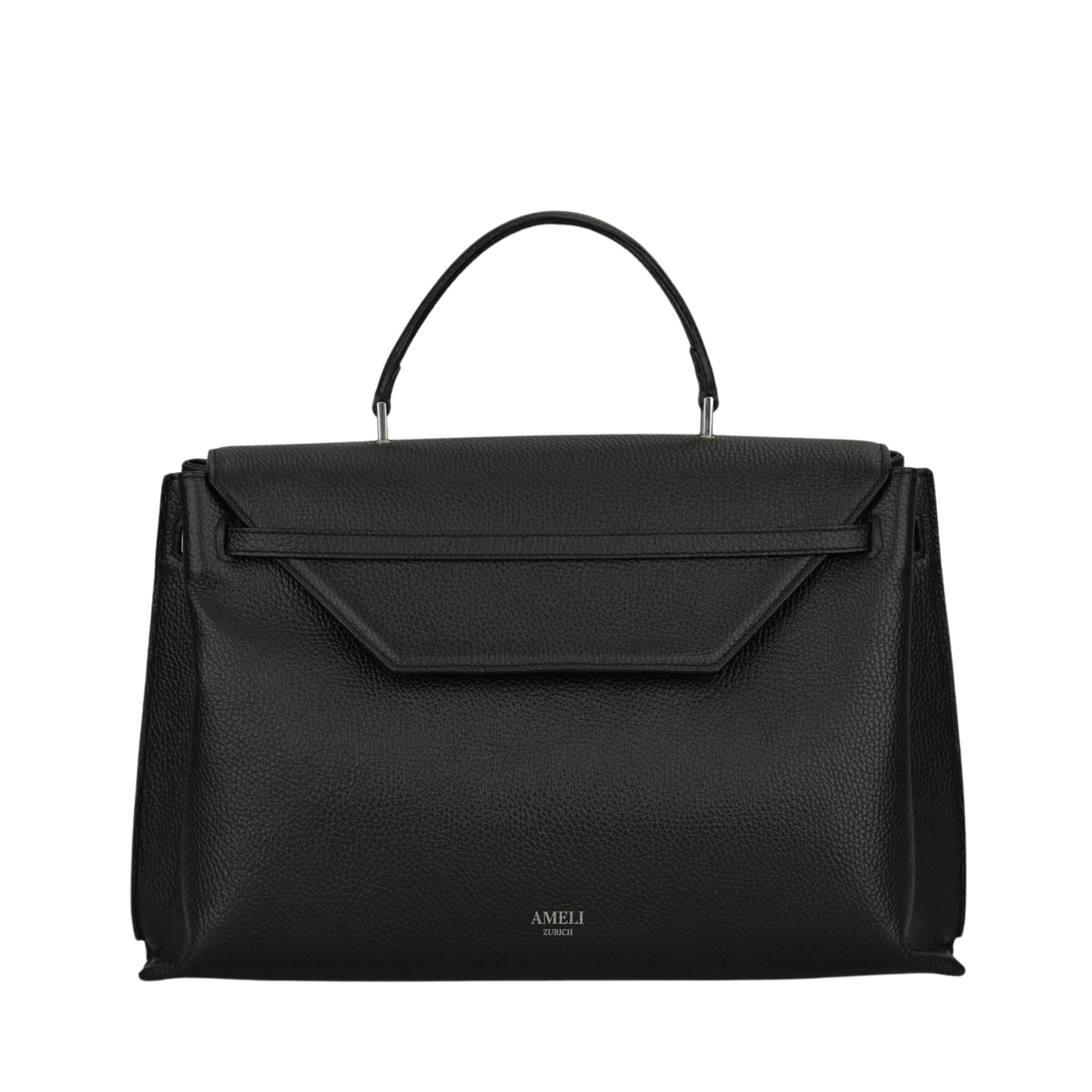 AMELI Zurich | VIADUKT WORK 24 | Black with Silver | Soft Grain Leather | Front